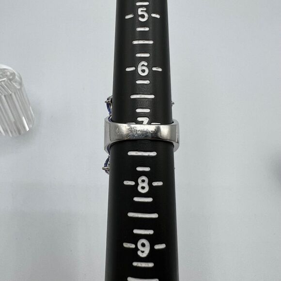 JTV Signed DK Sterling Silver Blue Tanzanite Ring - Size 7 - Picture 7 of 7